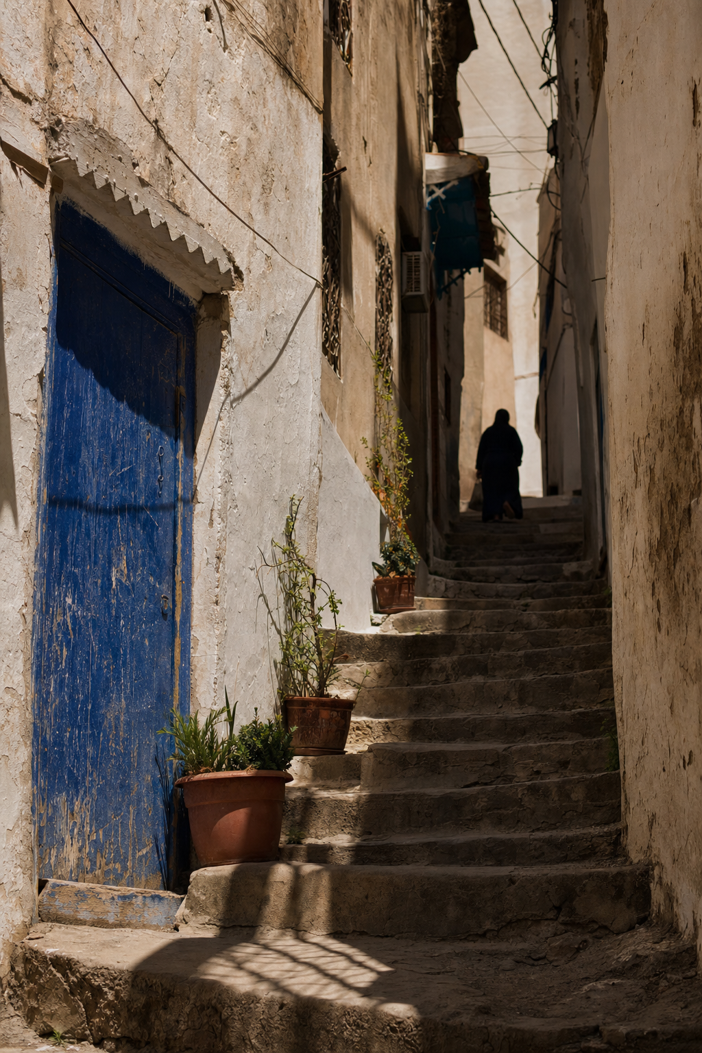 Escalier ombragé dans la Casbah d'Alger
